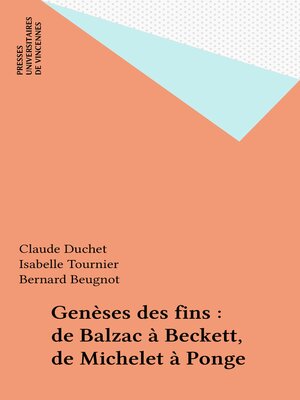 cover image of Genèses des fins
